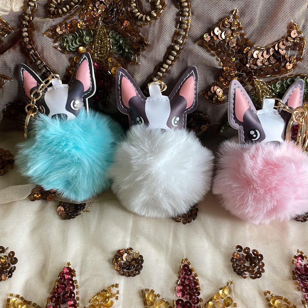 3 pc, Cartoon Puppy Ball Keychain